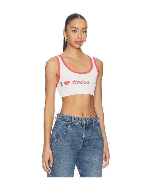 The Laundry Room Blue I Heart Coors Light Super Crop Rib Tank Top