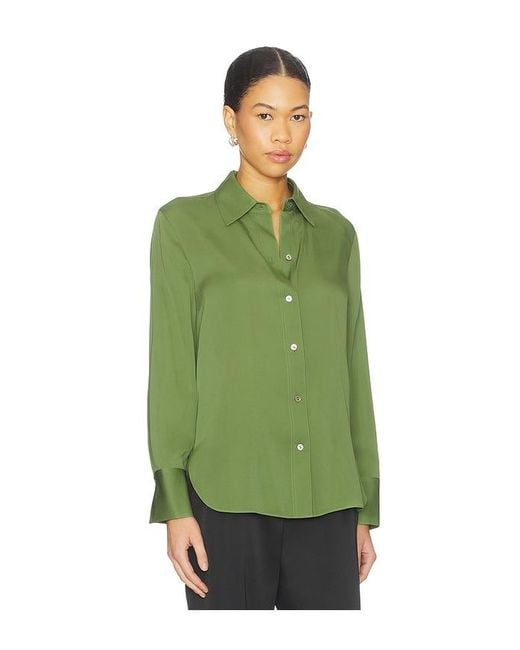 Vince Green Long Sleeve Button Down Blouse