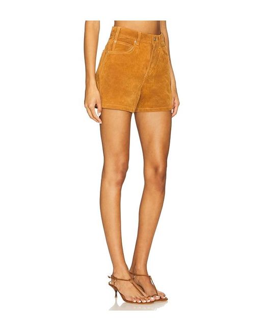 Free People Orange Shorts Aus Velourslederimitat Tippi