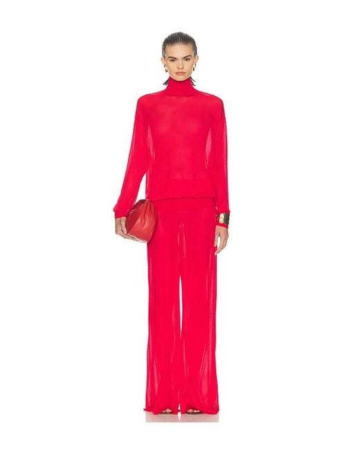 Helsa Red Madeira Turtleneck
