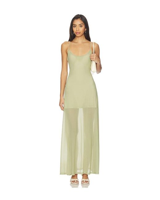 SNDY'S White Alessandra Mesh Maxi Dress