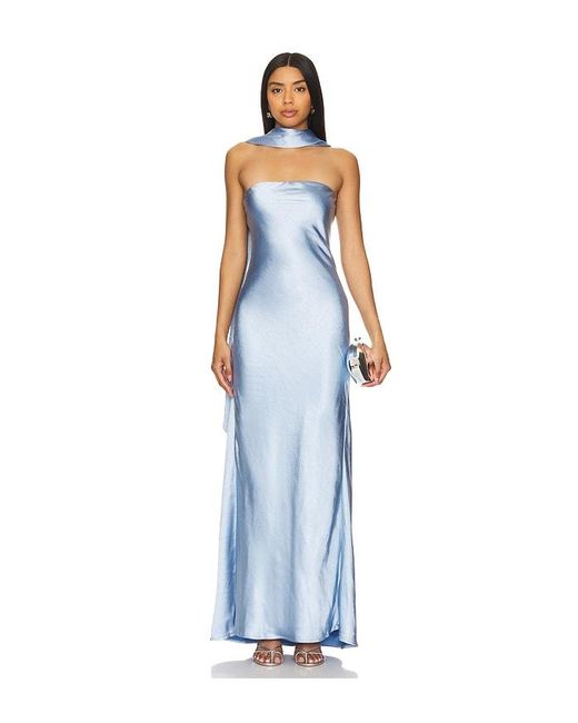 Misha Blue Lilia Sash Neck Maxi Dress