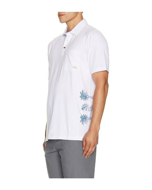 Travis Mathew White Comfortknit Deep Sea Polo for men