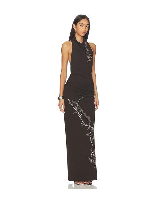 Juliet Johnstone Multicolor Dahlia Rhinestone Halter Gown