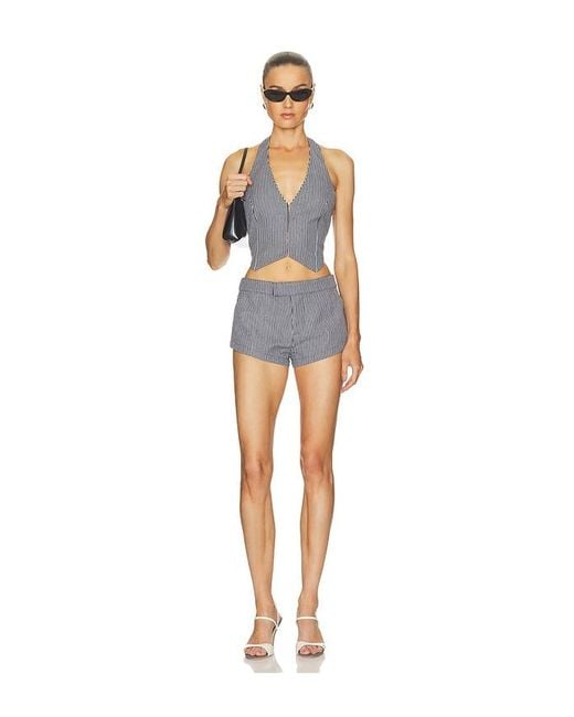 Nakedvice Blue The Staten Stripe Vest