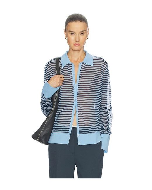 FRAME Blue The Collared Cardi