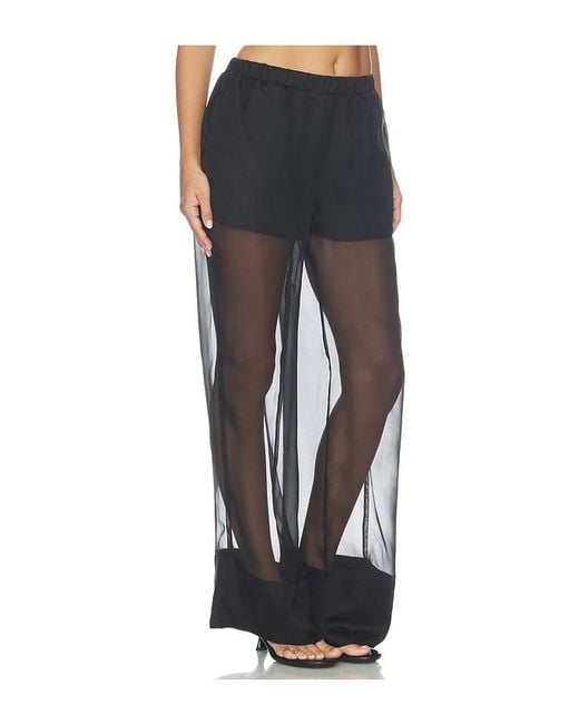 WeWoreWhat Black Pull On Sheer Trouser Pant