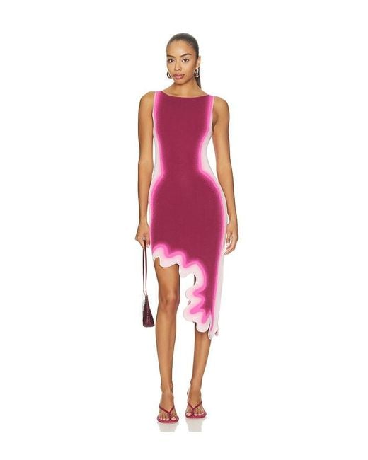 Ph5 Red Aster Reversible Wavy Dress