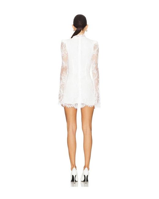 Stone Cold Fox White Nylon Lace Bell Sleeve Mini Dress