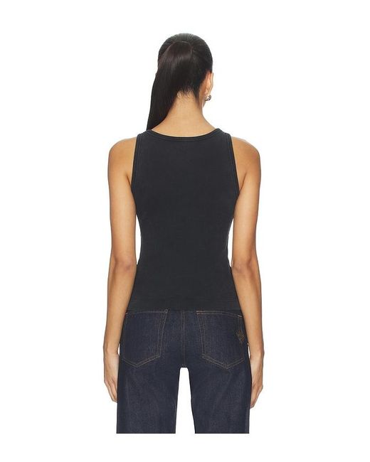 Casablanca Blue Ribbed Tank Top