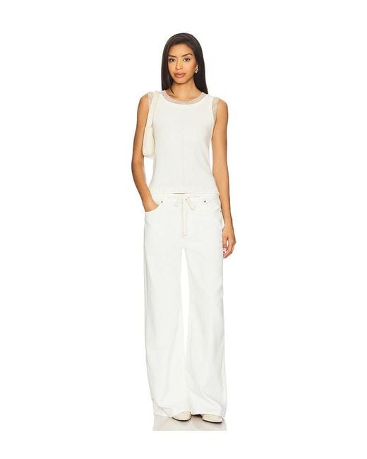 Central Park West White Dylan Spacedye Double Layer Tank