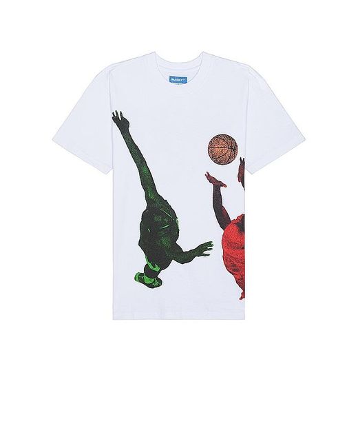 Market White Jump Ball T-shirt for men