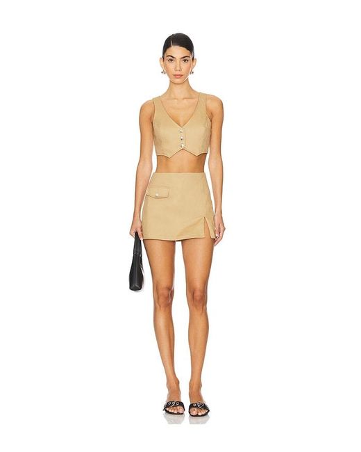 Amanda Uprichard Natural Ethan Cropped Vest