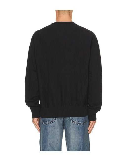 Calvin Klein Black Premium Terry Monogram Sweatshirt for men
