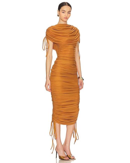 ANDREA IYAMAH Orange Ratu Midi Dress