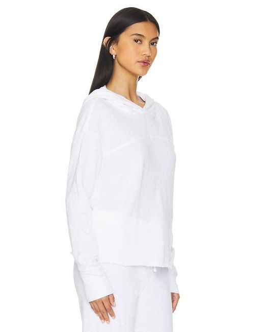 James Perse White Hooded Sweat Top