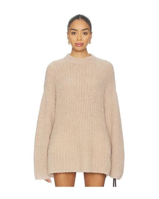 LAPOINTE Natural Oversized Crew Neck Sweater
