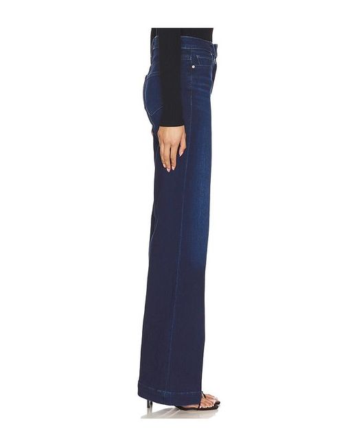 PAIGE Blue Leena Petite Wide Leg Jeans