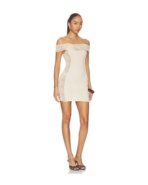 Frankie's Bikinis White Fleur Crochet Mini Dress