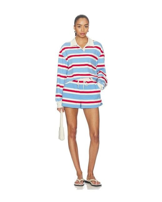Year Of Ours Red Striped Cotton Jersey Rugby Pullover