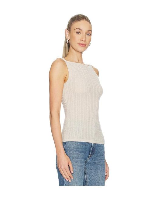 Soft Goat Blue Cable Knit Singlet Top