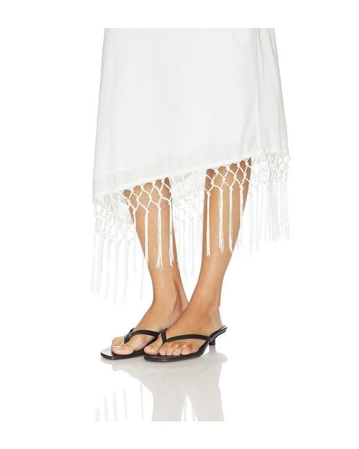 SNDY'S White Cascade Midi Skirt