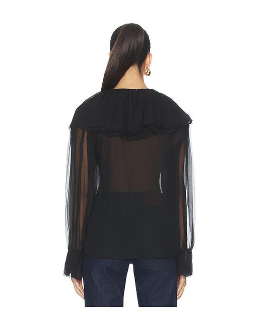 FRAME Black Tiered Statement Blouse