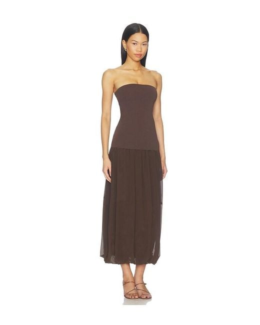 St. Agni Multicolor Strapless Balloon Hem Dress
