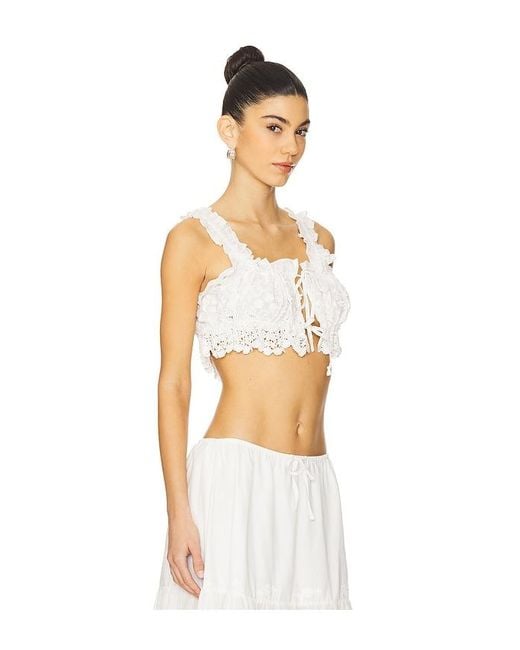 WeWoreWhat White Double Tie Top