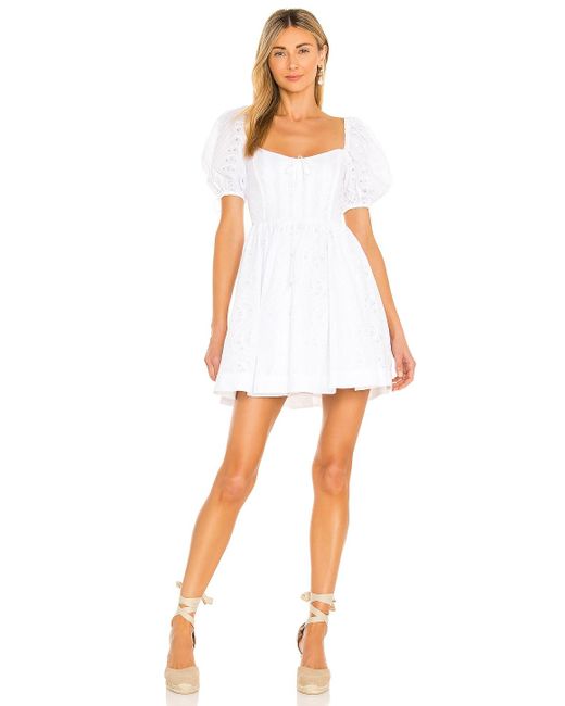 For Love Lemons Jean Mini Dress In Weiss Lyst