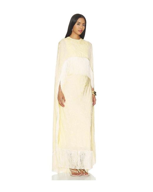 Anna October Natural Bernice Jacquard Cape With Fringe