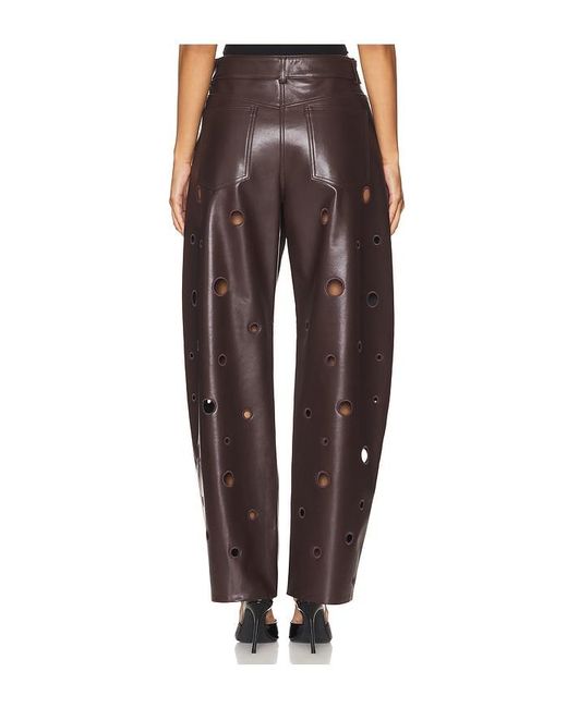 Lamarque Multicolor Perforated Leather Straight-Leg Pants