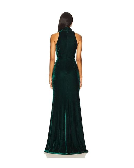 SAU LEE Black Ariana Velvet Gown
