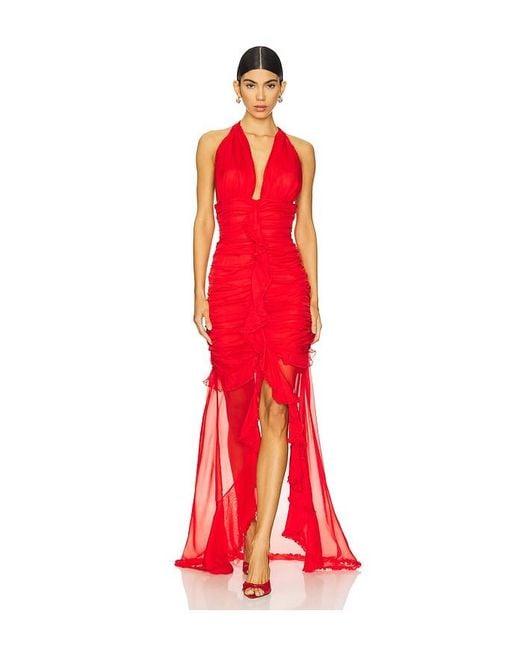 For Love & Lemons Red Kayta Gown