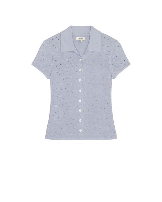 SRG Blue Gidget Knit Polo Cardigan