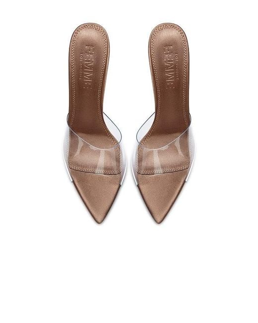 Femme LA White Gianni Satin Mule