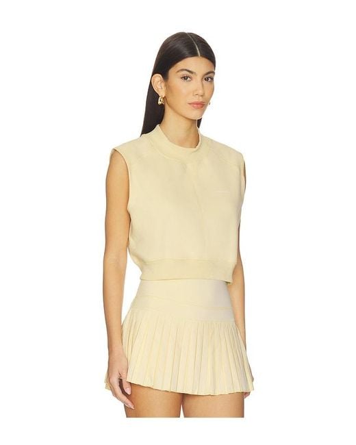 Gold Hinge Natural Mock Neck Sleeveless Top