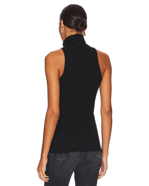 Enza Costa Black Cashmere Halter Turtleneck