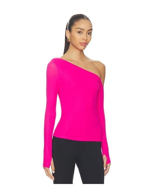 Michael Lauren Pink Magdaleno Asymmetrical Longsleeve Top