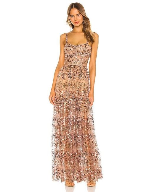 Bronx and Banco Metallic Midnight Sequin Sweetheart Gown