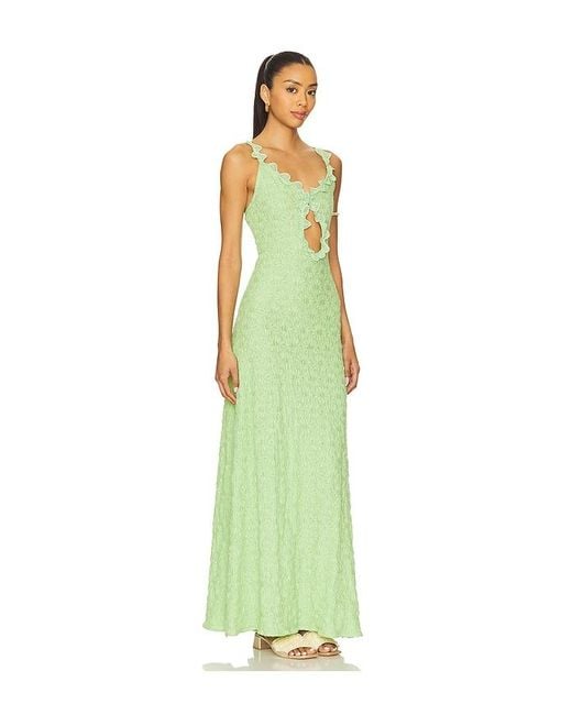 Waimari Green Maea Maxi Dress