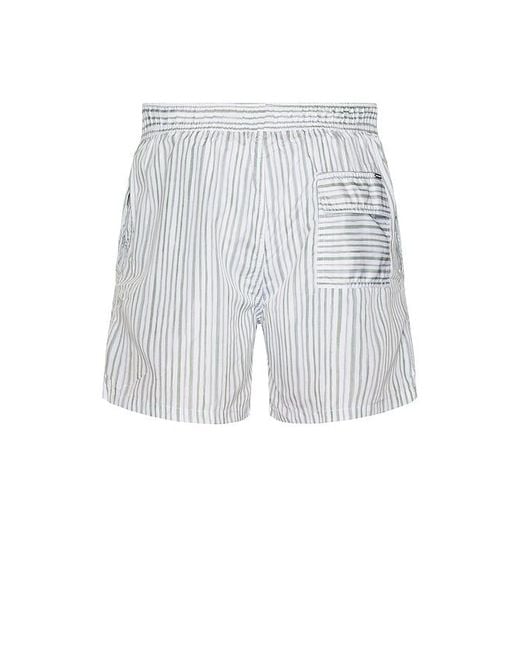 Vintage Summer White Ponji Swim Short for men