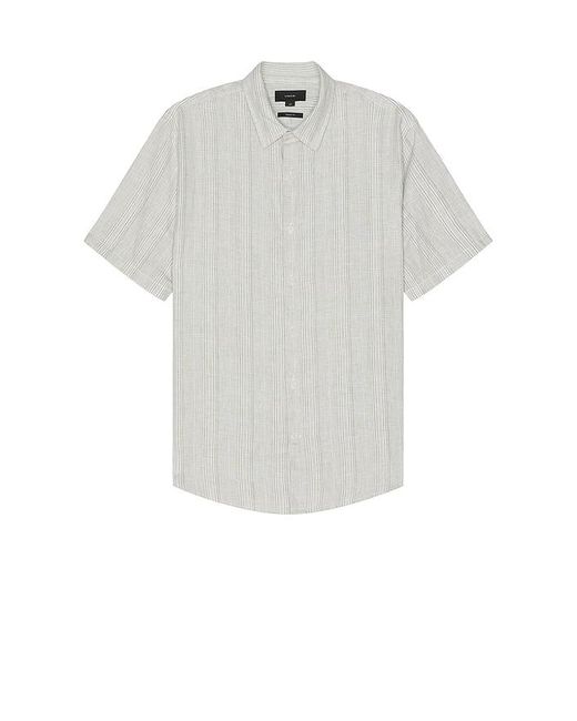 Vince White Shadow Stripe Short Sleeve Shirt for men