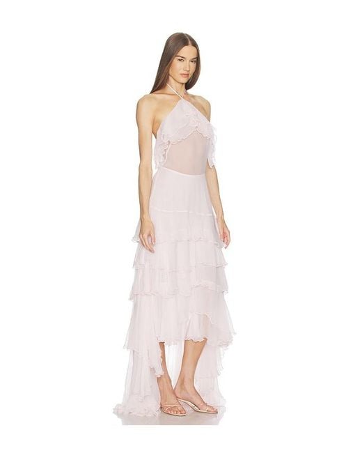 LOBA Pink Alejandra Ruffle Gown