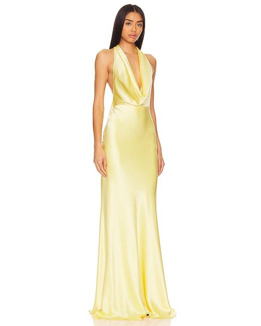 SAU LEE Yellow Pearl Gown