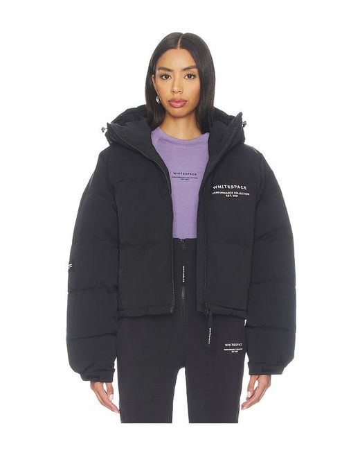 White/space Blue Cropped Puffer Jacket