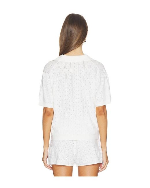 Soft Goat White Pointelle Pique Top