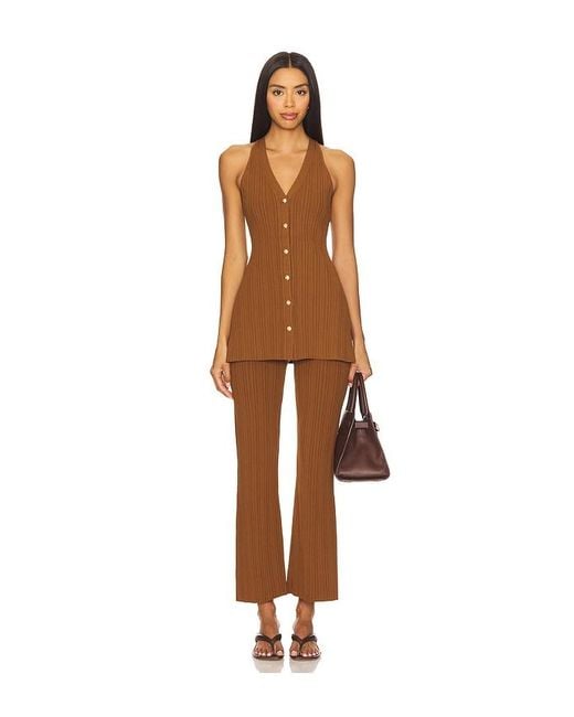 Veronica Beard Brown Dax Knit Vest