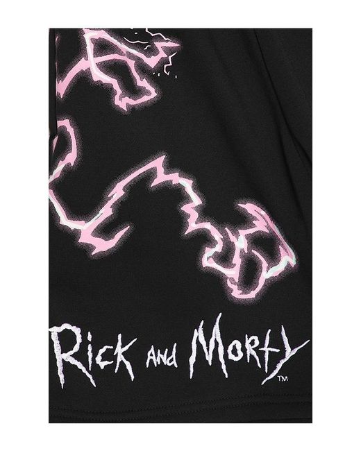 Reason Black Rick And Morty Fleece Shorts for men