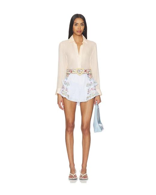 Camilla White Frilled Shorts